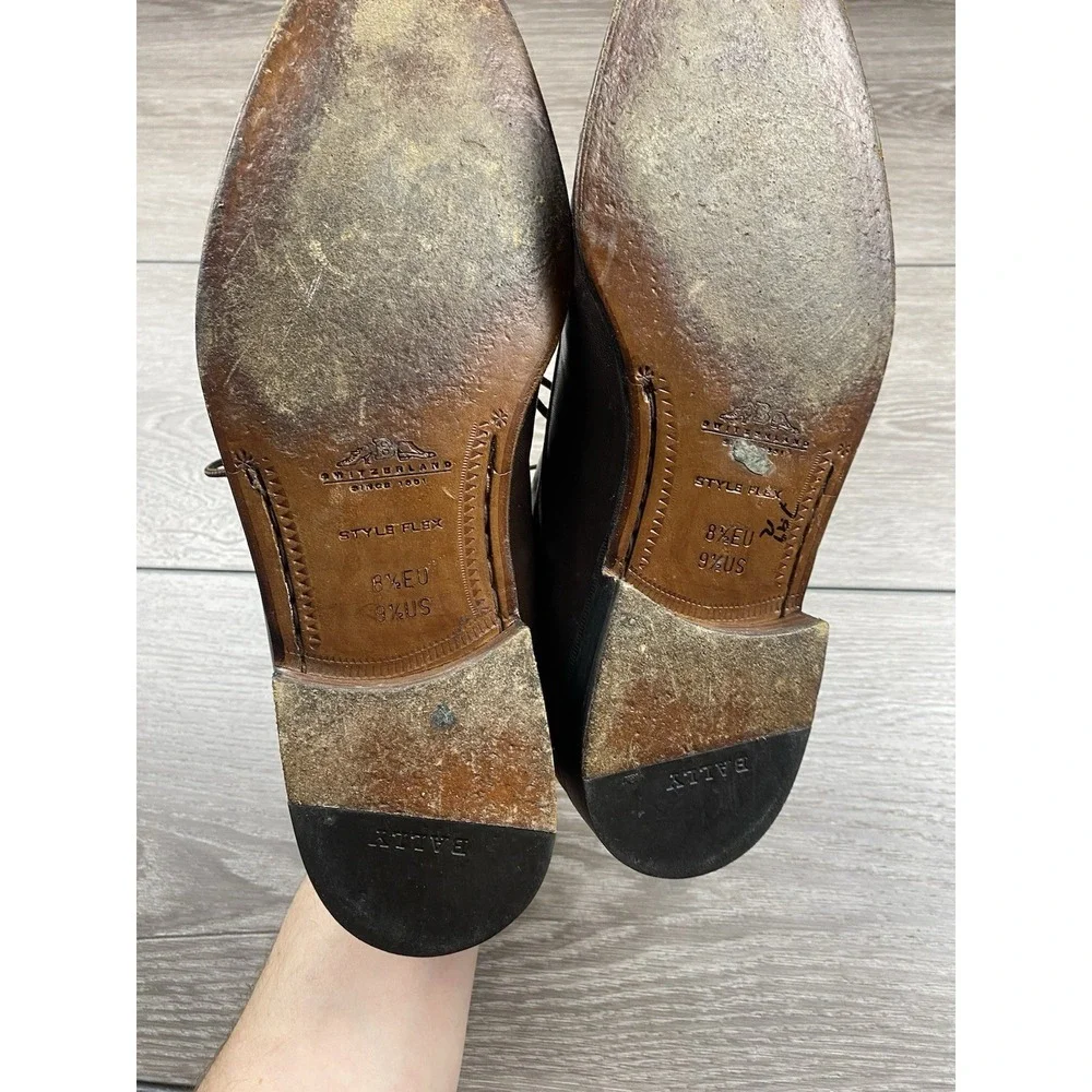 Bally Of Switzerland‎ Men's Cap Toe Leather Dress Shoes Brown Size 9.5 D